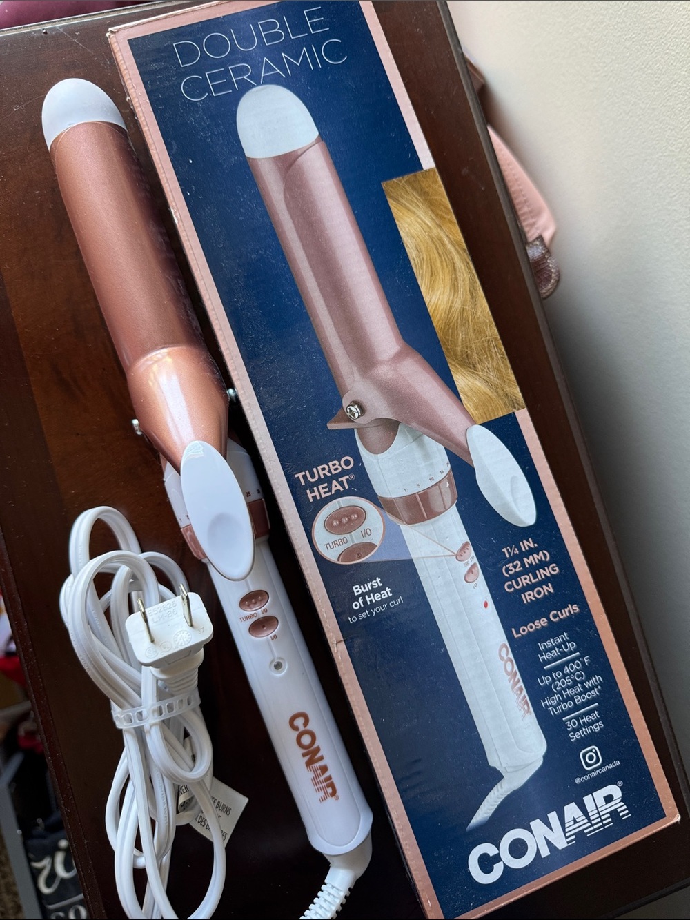 Conair Rose Gold 1¼" Double Ceramic Curling Iron